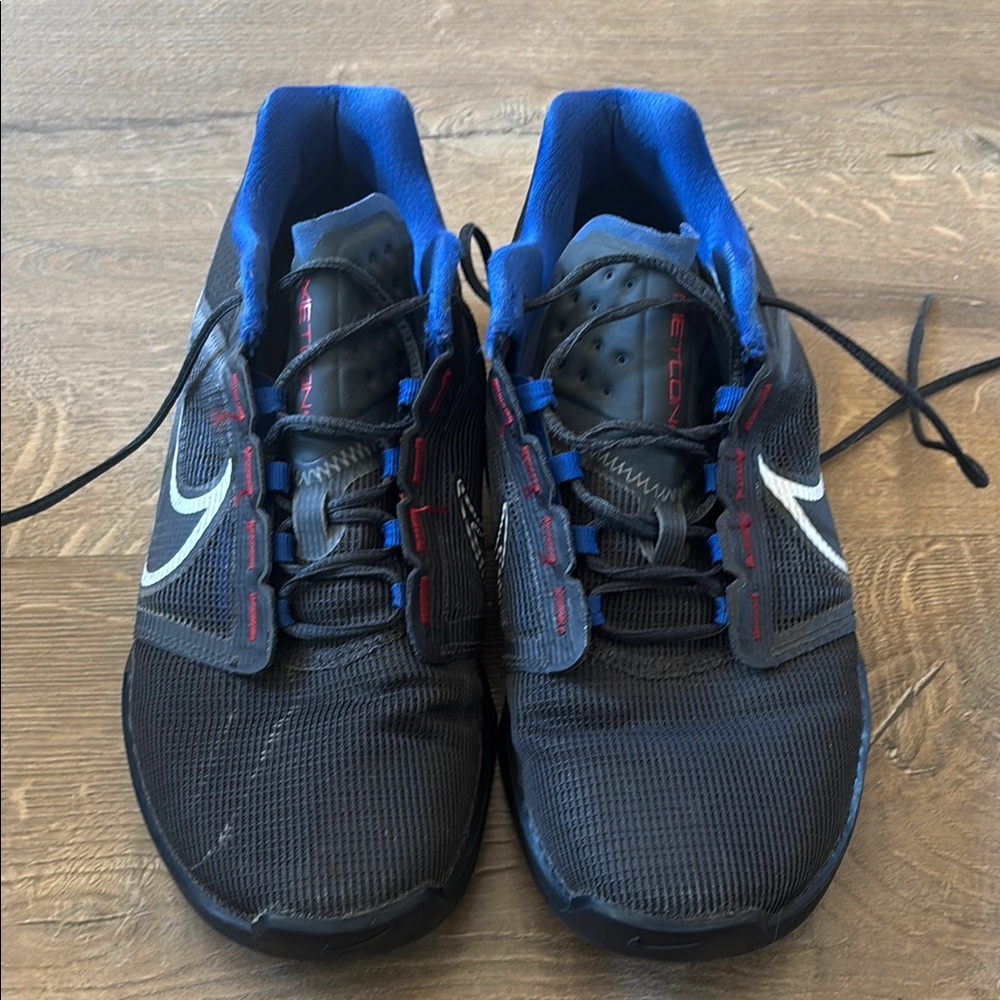 Nike Metcon Zoom Men's Black and Blue Running Shoes with White Swoosh